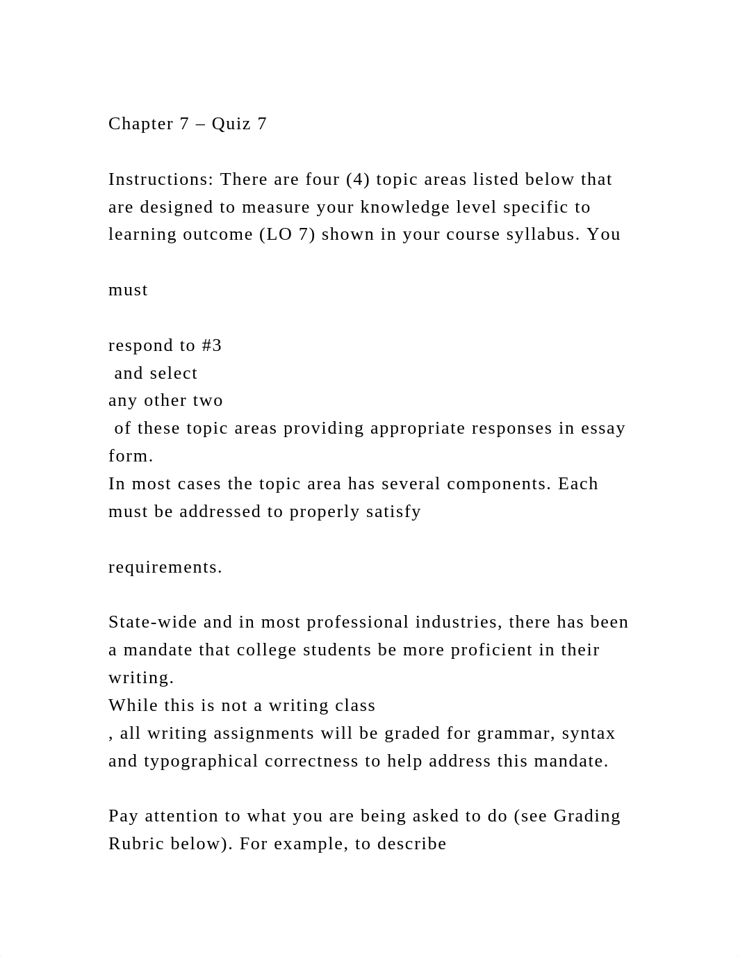 Chapter 7 - Quiz 7Instructions  There are four (4) topic areas .docx_d3esofc9f1h_page2