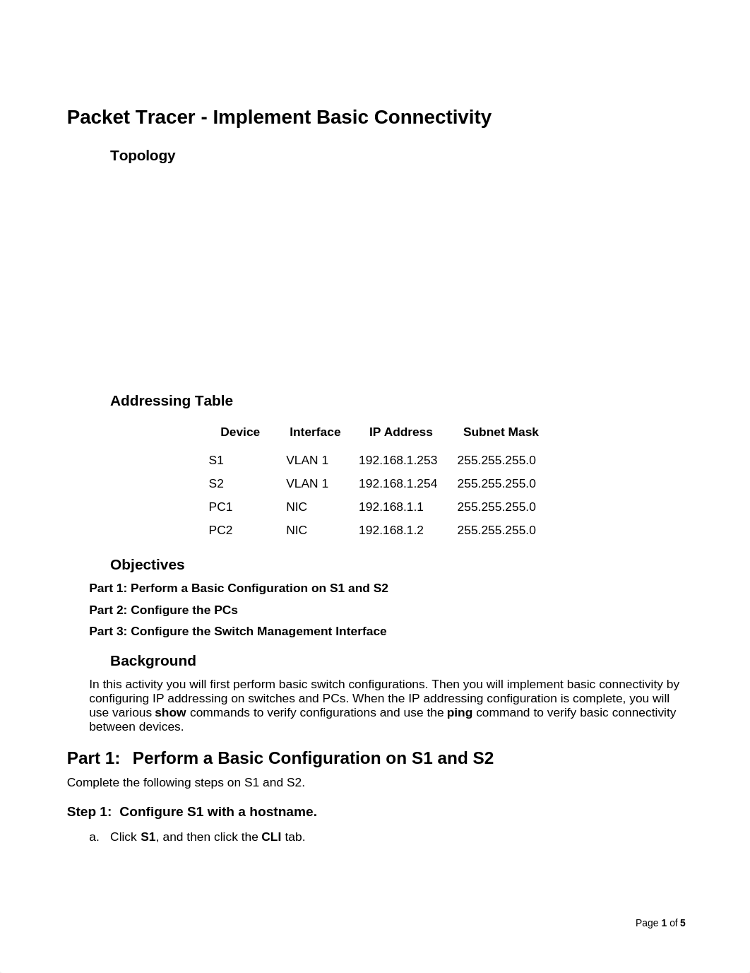 2.3.2.5 Packet Tracer Activity - Implementing Basic Connectivity Instructions.docx_d3fbqjlvs9d_page1