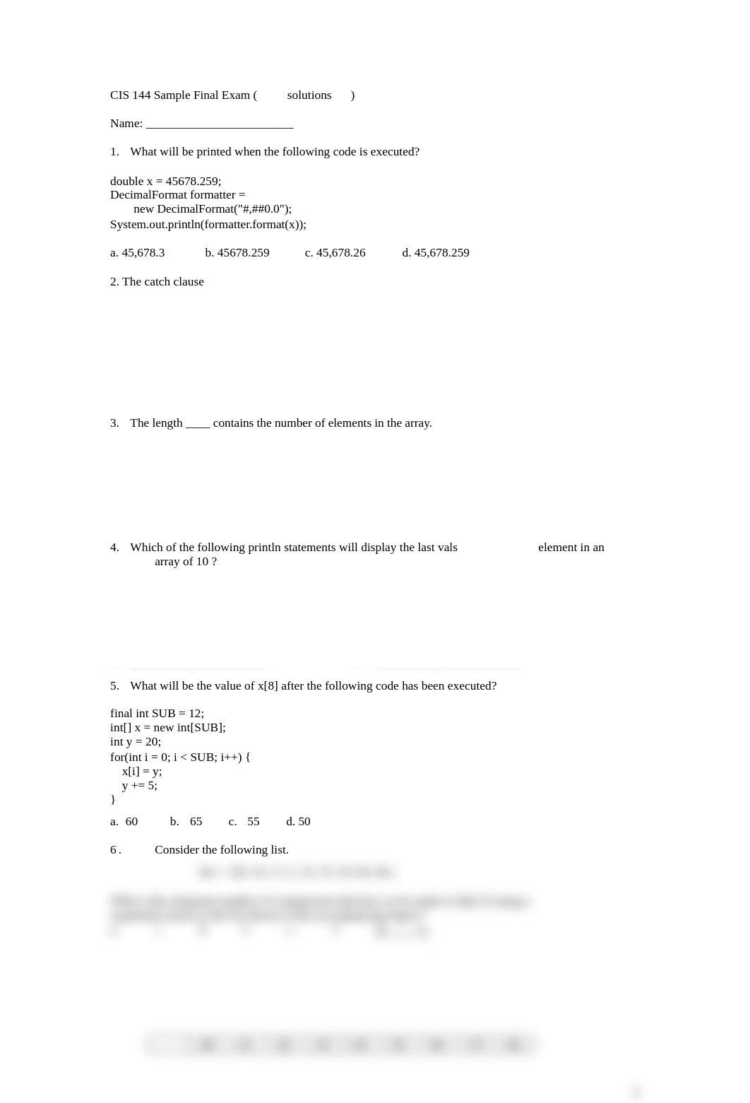 CIS 144 sample final exam SU 19 solutions.docx_d3fecwdwfaf_page1