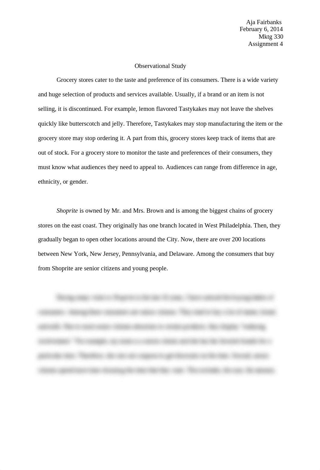 Essay on an Observational Stduy based on a retailer_d3fn38o2d8a_page1