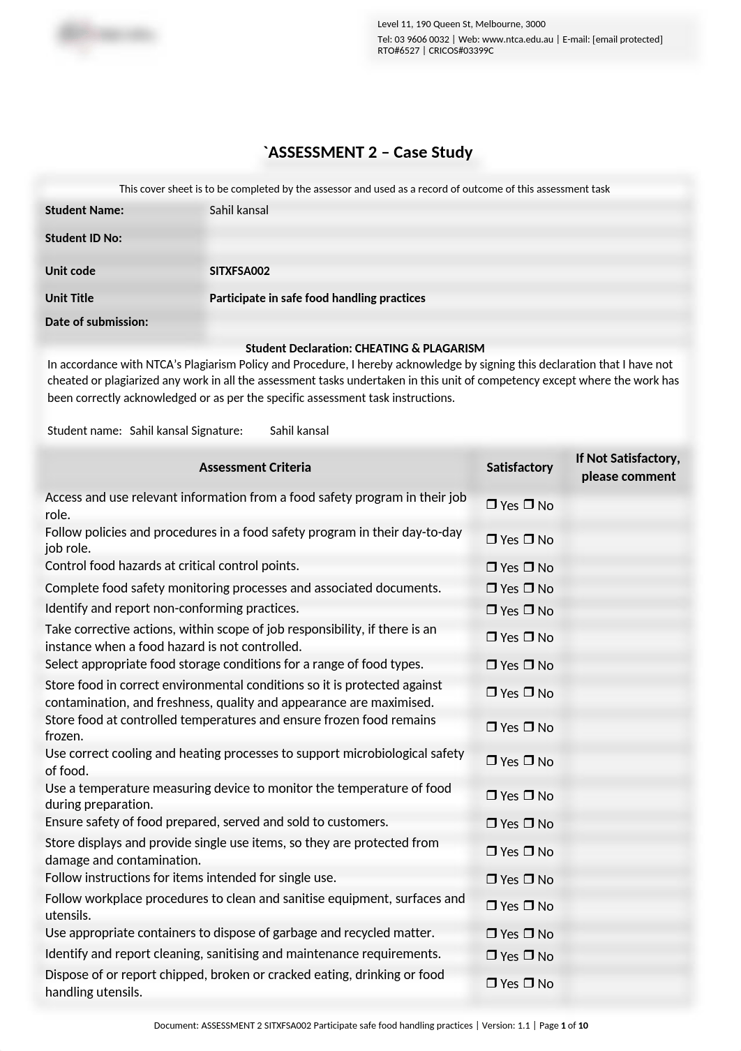 ASSESSMENT 2 SITXFSA002 Participate safe food handling practices (1).docx_d3fqqa3i9co_page1