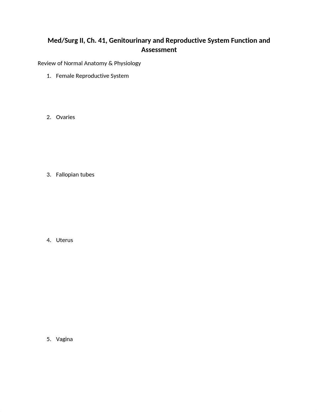 Med Surg II Ch. 41 Genitourinary and Reproductive System Function and Assessment, Student Outline.do_d3g11wixm20_page1