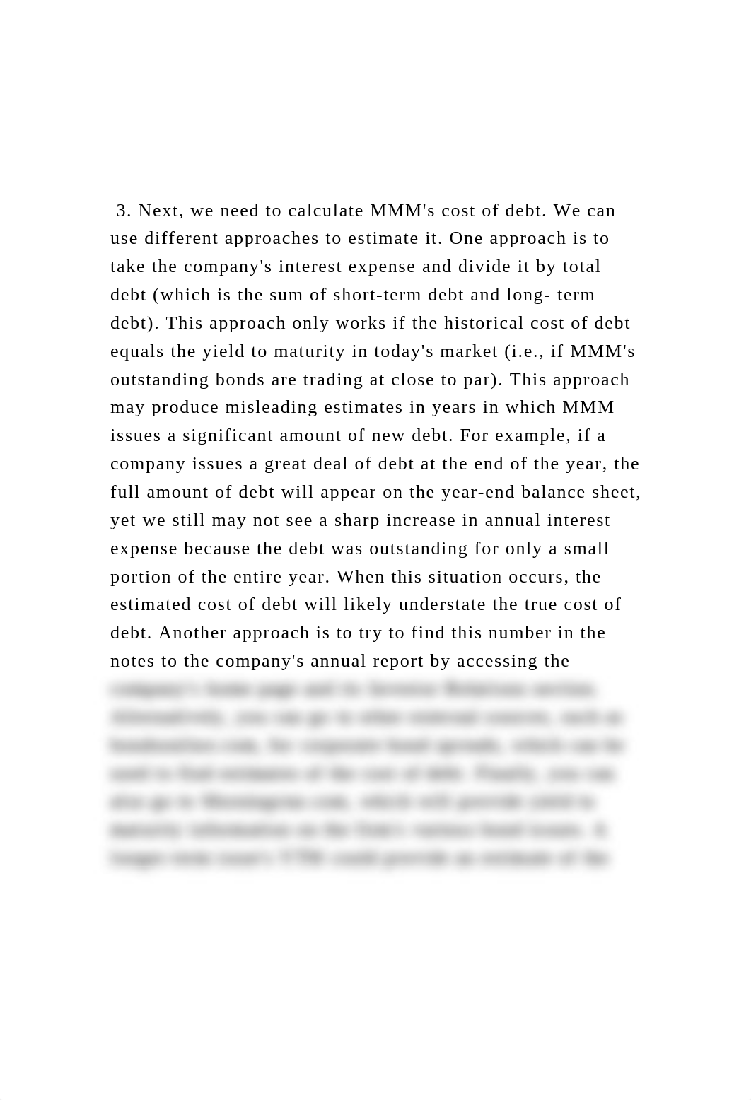 3. Next, we need to calculate MMMs cost of debt. We can use .docx_d3g3i6u7w26_page1