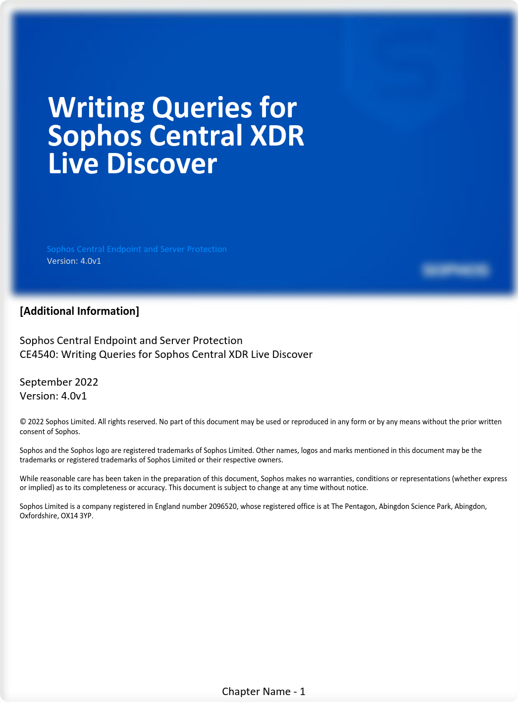 CE4540 4.0v1 Writing Queries for Sophos Central XDR Live Discover.pdf_d3gpj5weg1o_page1