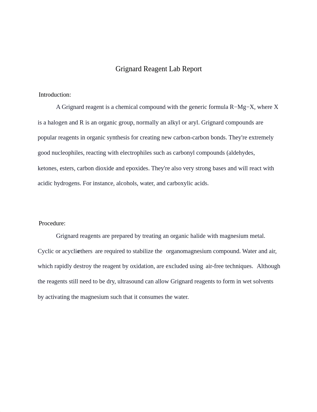 CHM 32 Grignard Reagent Lab Report_Naimul B.docx_d3gr7tv5c9o_page1