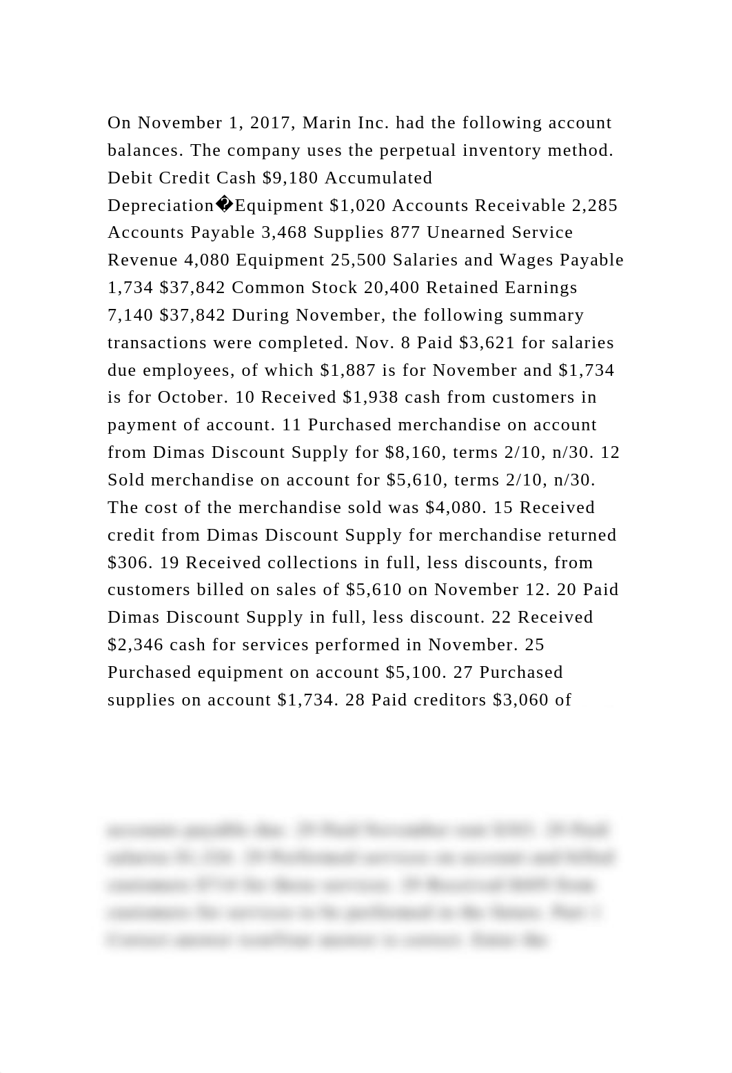 On November 1, 2017, Marin Inc. had the following account balances. .docx_d3h8r24n8e9_page2