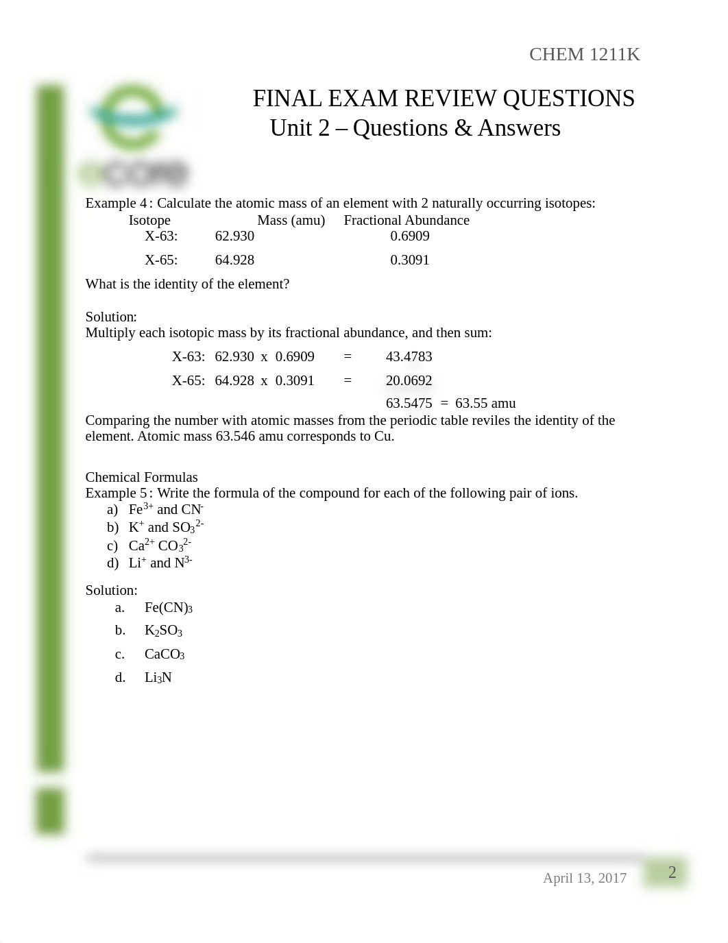 CHEM 1211K Review Unit 2 QuestionsAnswers.pdf_d3ht4816i61_page2