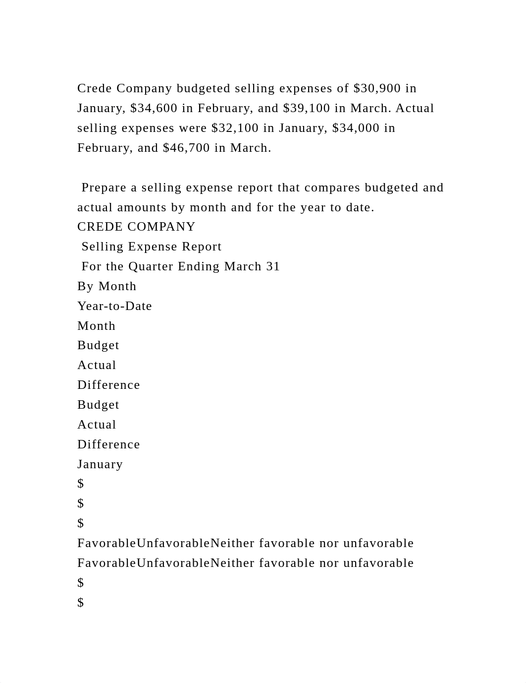 Crede Company budgeted selling expenses of $30,900 in January, $34,6.docx_d3hvhp335py_page2