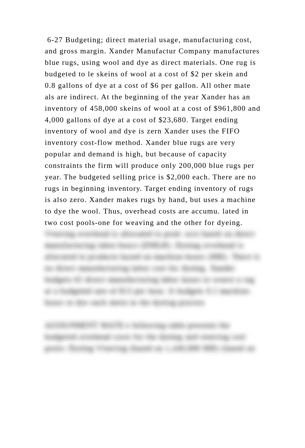 6-27 Budgeting; direct material usage, manufacturing cost, and gross .docx_d3i42qlzqr3_page2