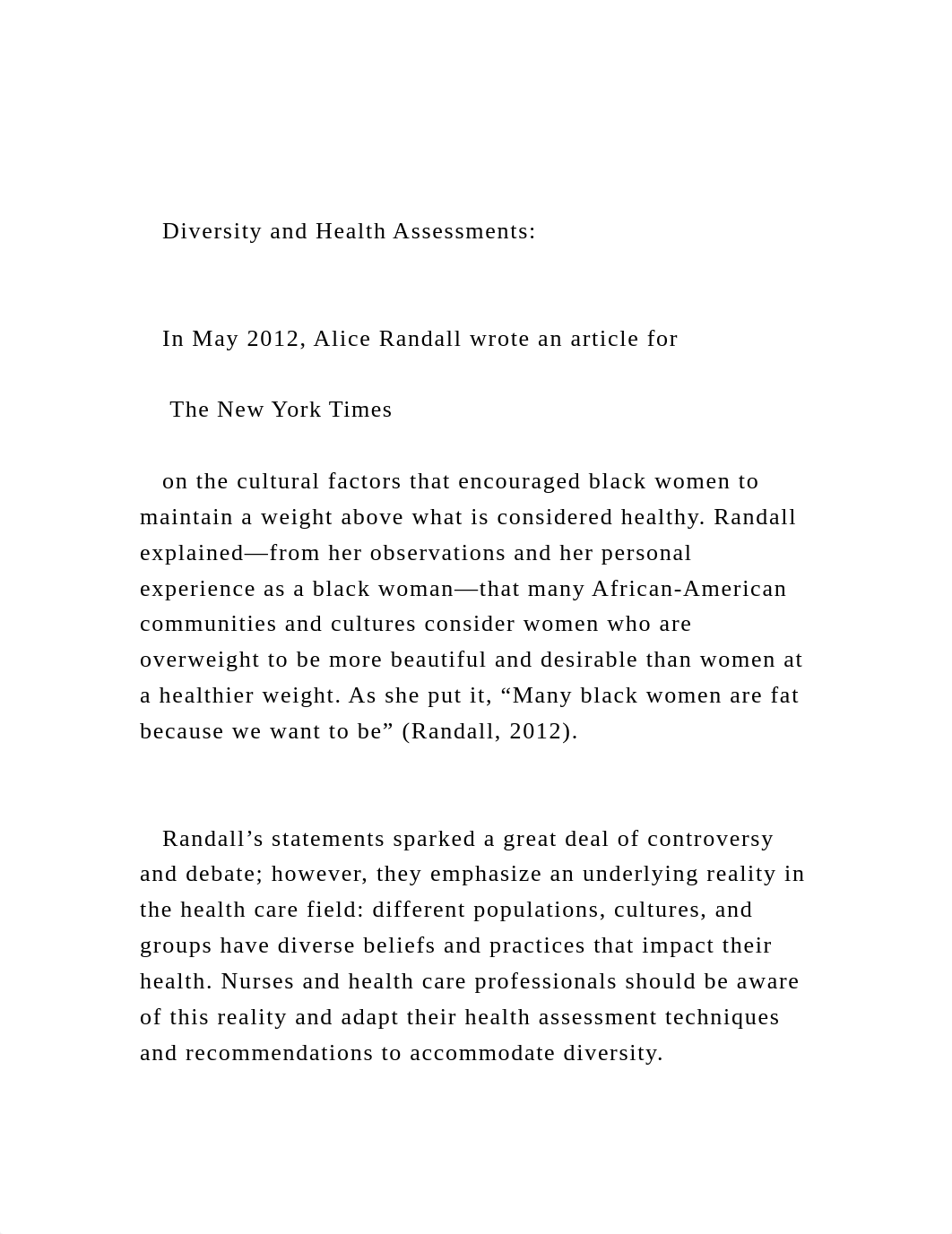 Diversity and Health Assessments     In May 2012, Alice R.docx_d3i7uvsblht_page2