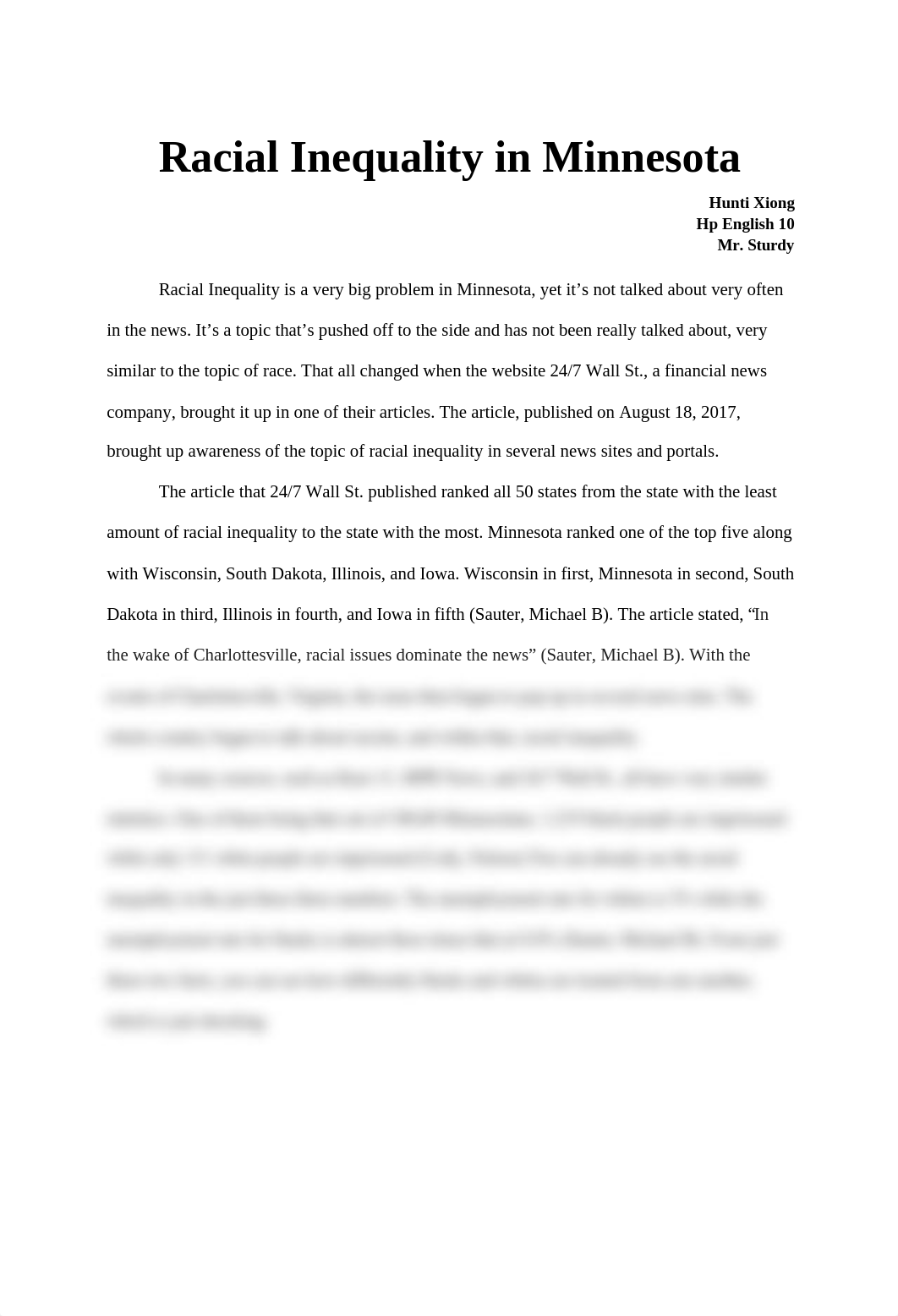 Racial Inequality in Minnesota Essay.docx_d3ib4jrf34j_page1