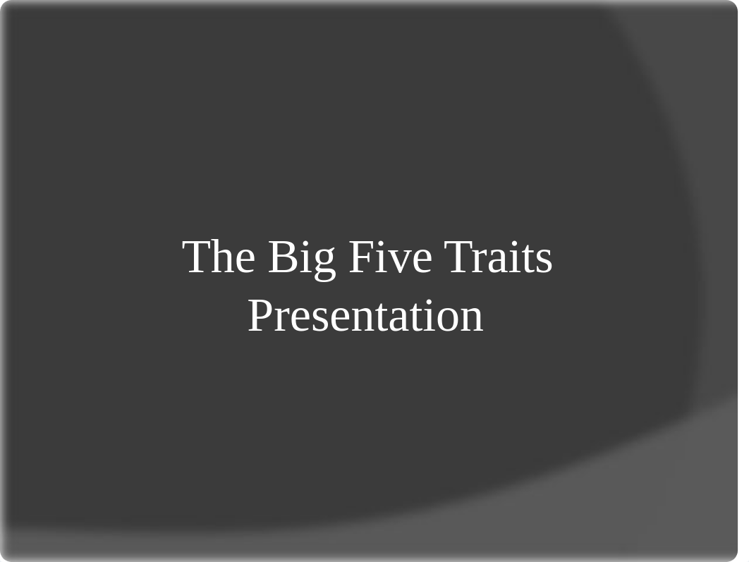 Presentation on The Big Five Traits_d3in99z5jjv_page1