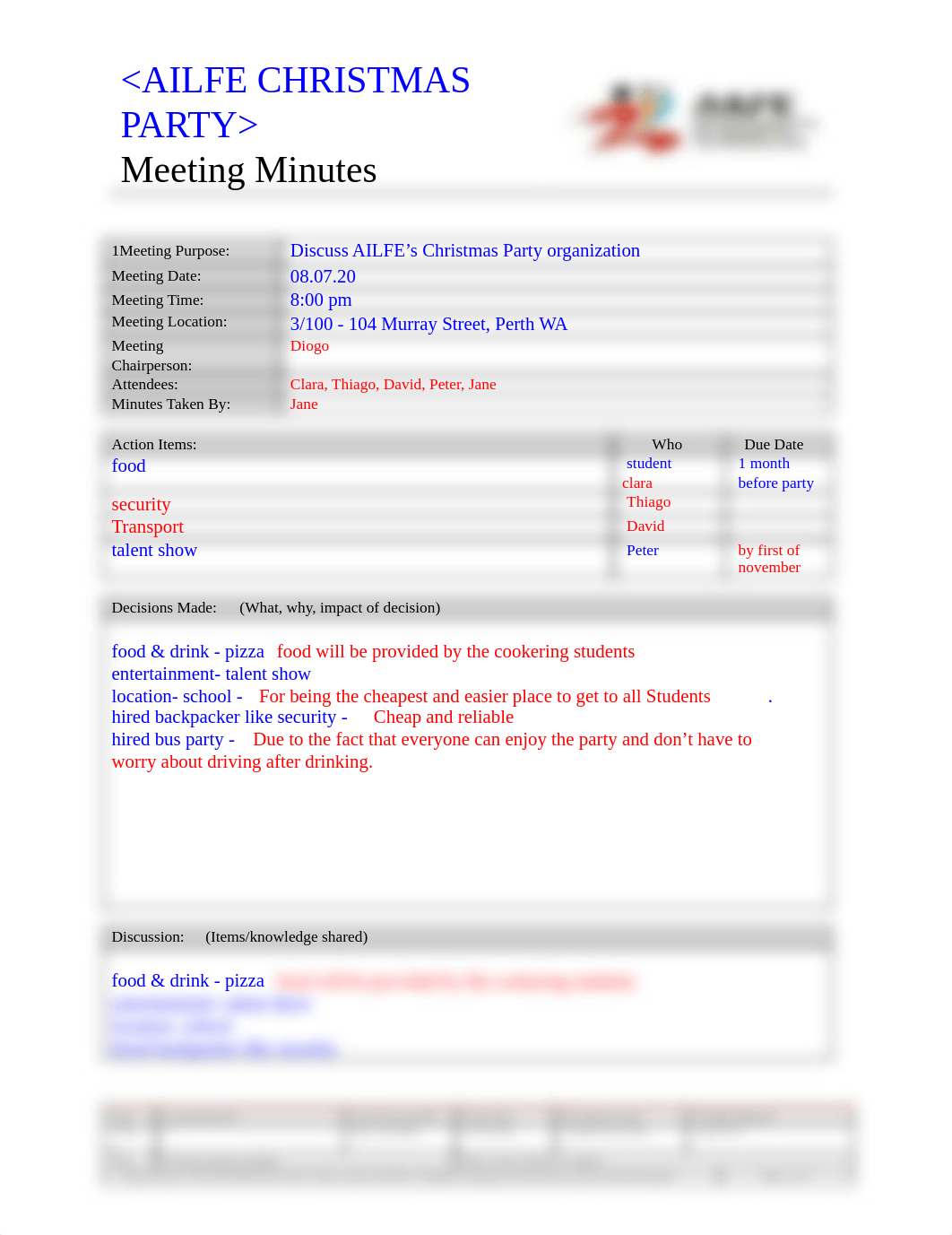 BSBADM502 Meeting minutes with corrections. DIogo as a Chair and Jane as a secretary..pdf_d3iprzhfrpu_page1