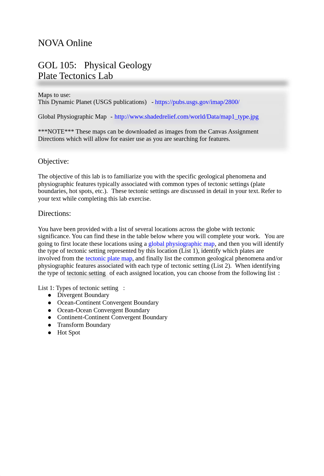 GOL 105 Physical Geology Plate Tectonics Lab.pdf_d3j1nagp3m4_page1