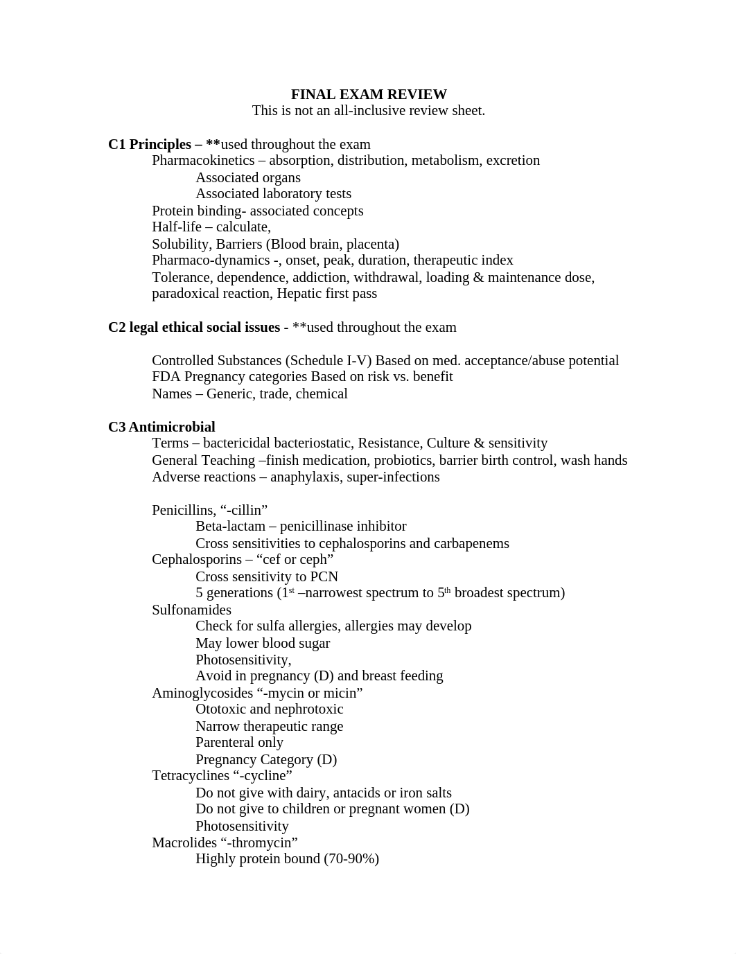 Nursing Pharmacology Final Exam Review Study Guide Fall 2020.docx_d3j5hfpusfb_page1