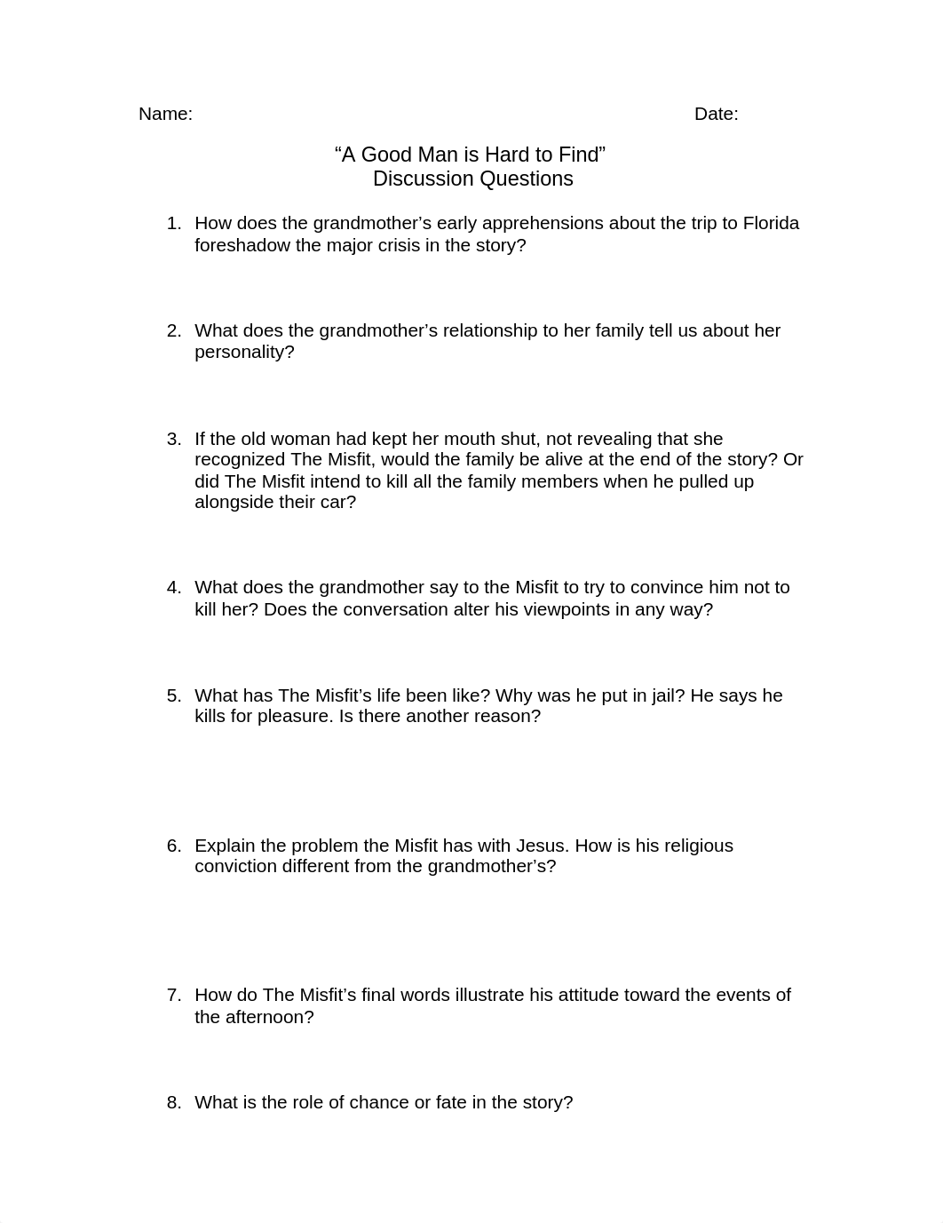 AGoodManIsHardtoFindStudyGuideQuestionsandQuiz.doc_d3jh6zjho9t_page1