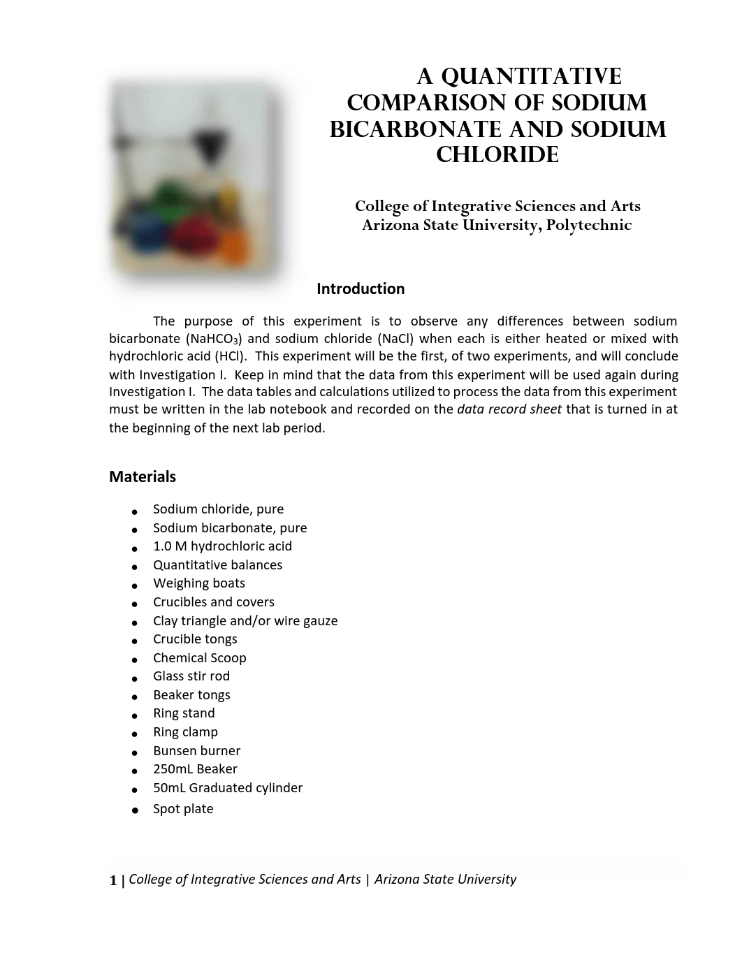 Experiment 4- A Quantitative Comparison of Sodium Bicarbonate and Sodium Chloride.pdf_d3jilbdt5ws_page1