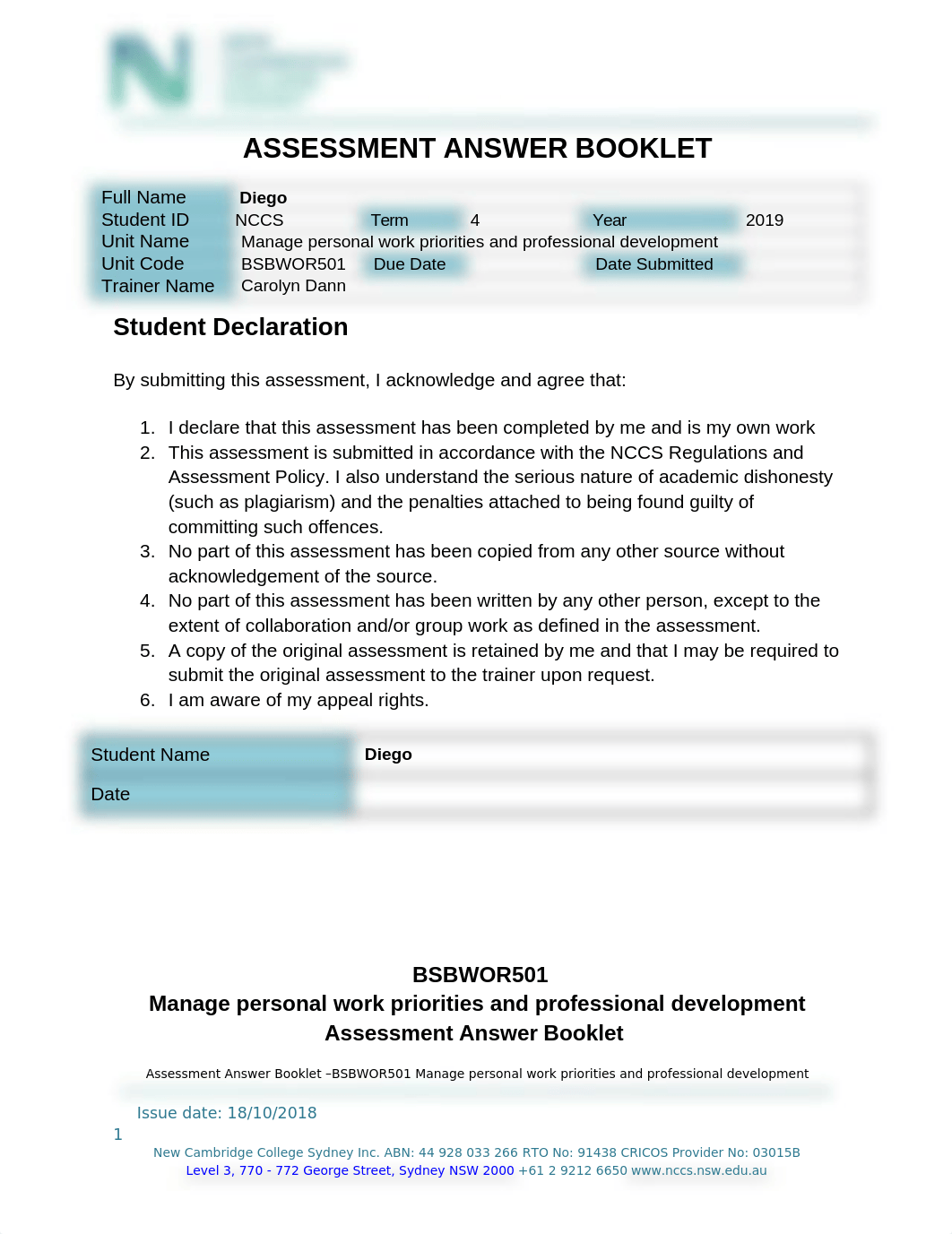 Diego - Assessment Answer Booklet  - BSBWOR501 - Copia.docx_d3jkiil2ude_page1