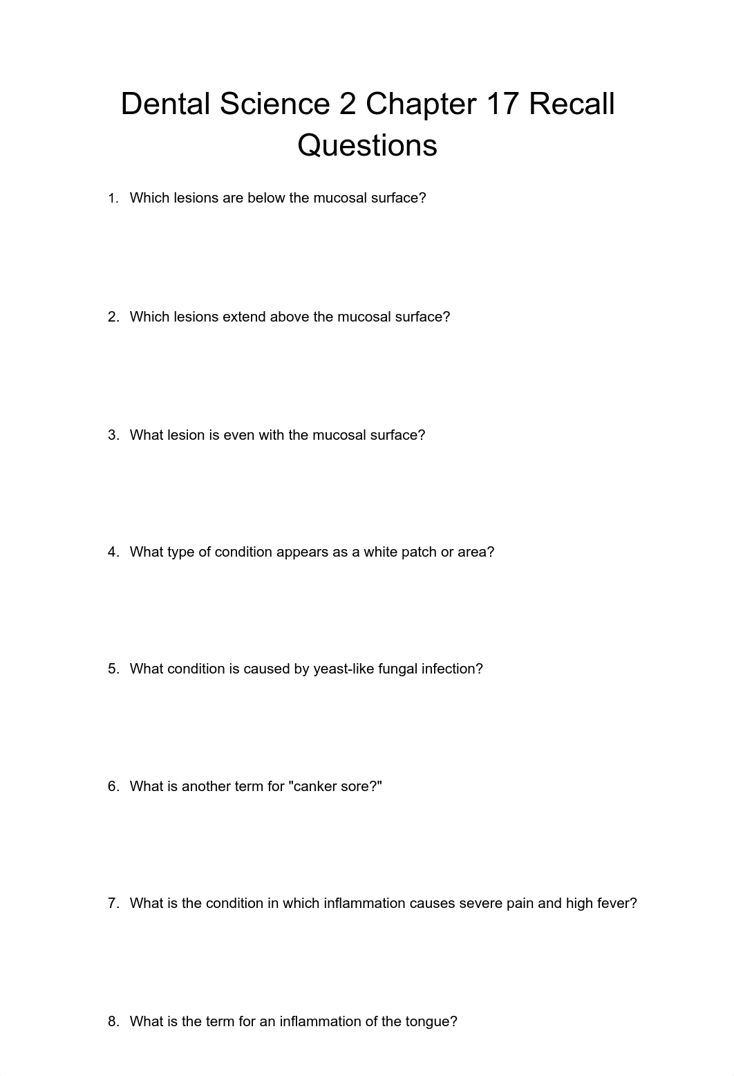 Dental Science 2 Chapter 17 Recall Questions.pdf_d3jrjgga6uq_page1