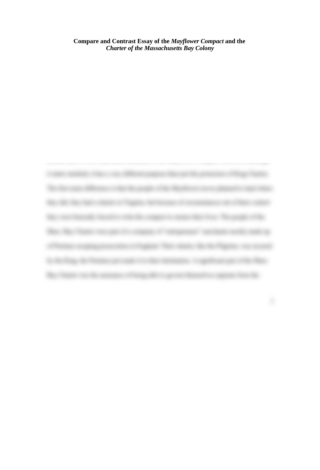 Comparison and Contrast of the Mayflower Compact and the Charter of the Mass. Bay Colony_d3jwnmh3nb9_page1