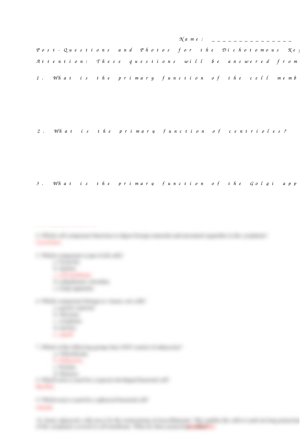 Dichotomous Key Cells & Viruses- Post Lab questions and photos (1) (1).docx_d3keu93aw65_page1