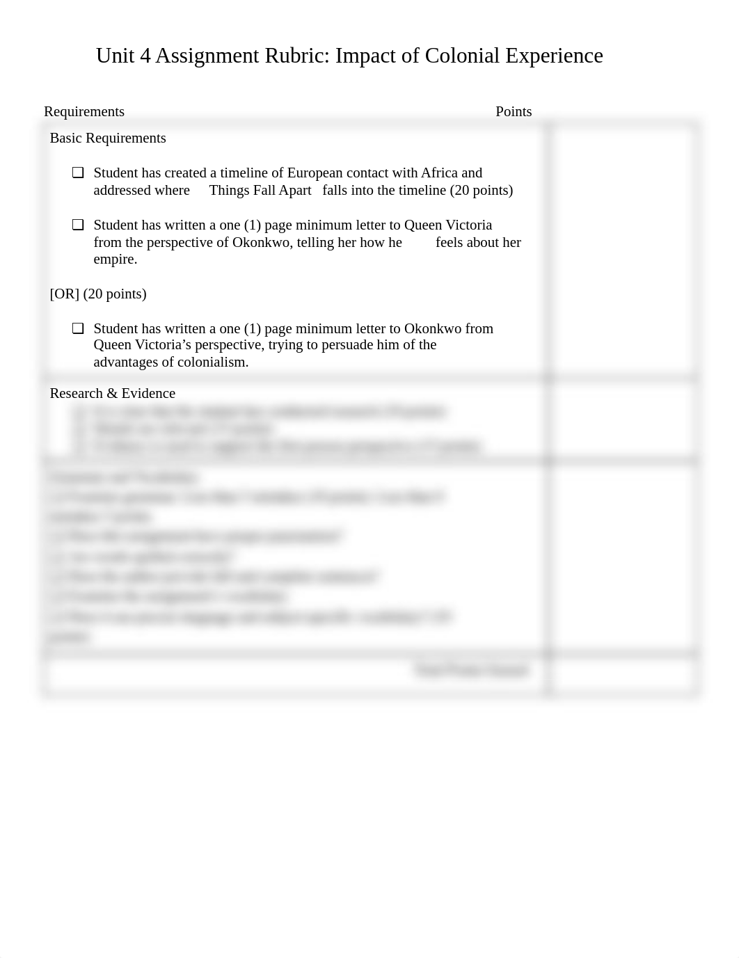 Unit 4 Assign Rubric Impact of Colonial Experience (2).pdf_d3kj99u667x_page1