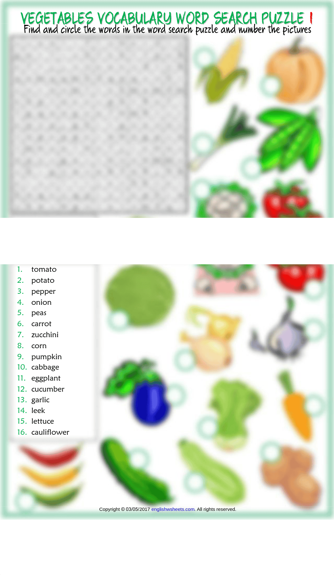 vegetables vocabulary esl word search puzzle worksheets for kids.pdf_d3liduxsd4w_page1