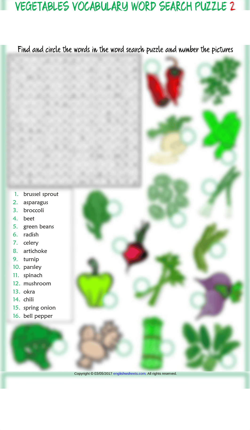 vegetables vocabulary esl word search puzzle worksheets for kids.pdf_d3liduxsd4w_page2