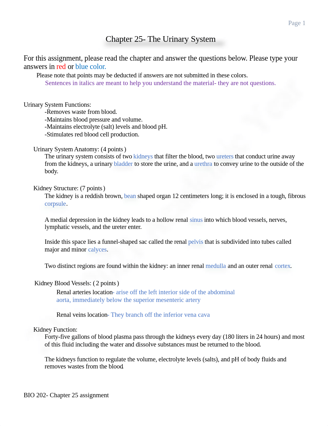 Chapter 25- The Urinary System Assignment20202021.pdf_d3lv7ilu7j3_page1