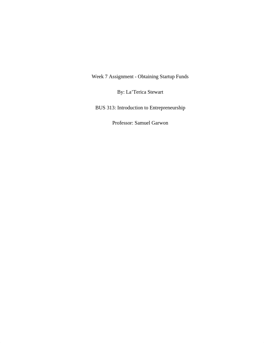 Week 7 Assignment - Obtaining Startup Funds.docx_d3m0ugws7ek_page1