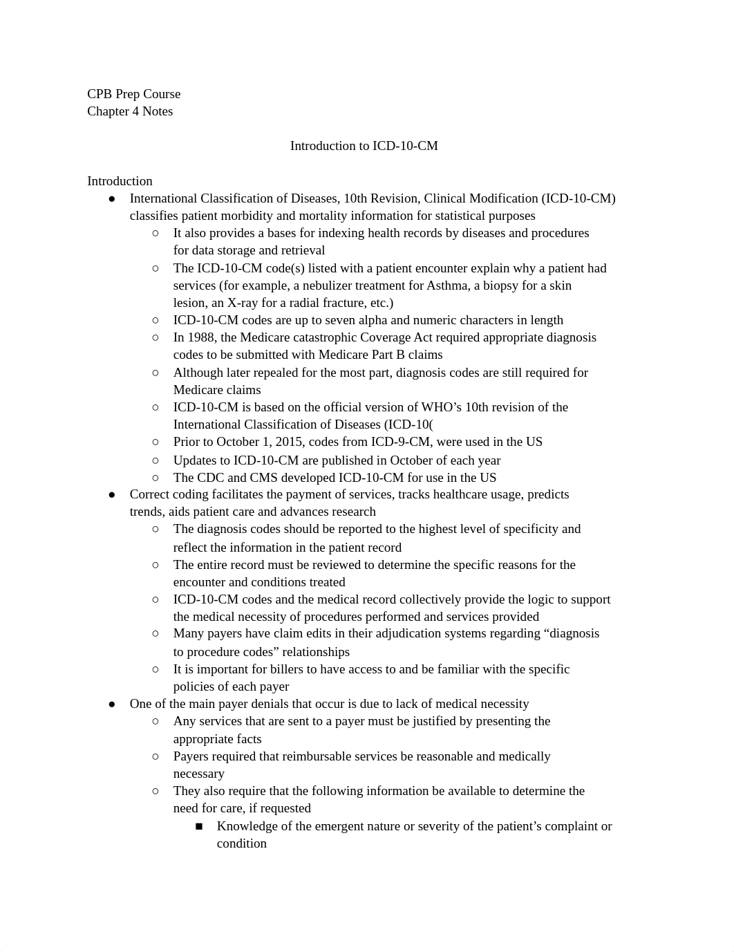 AAPC CPB Prep Course - Chap 4 Notes.docx_d3mszansny2_page1