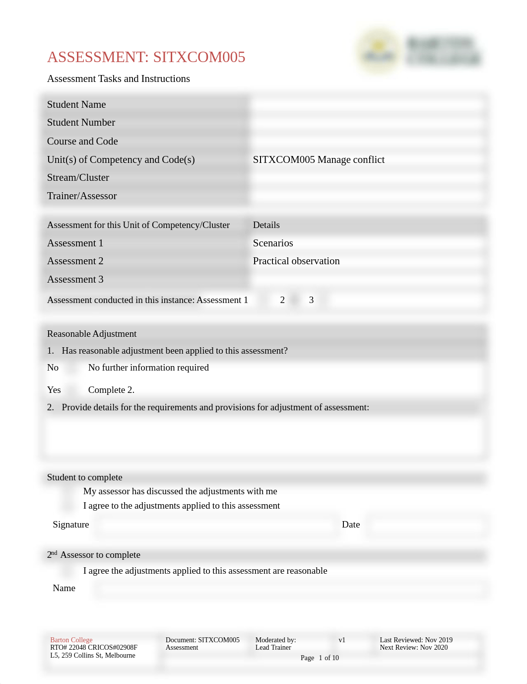 SITXCOM005 Assessment 2 Observations.pdf_d3n3aaswitg_page1