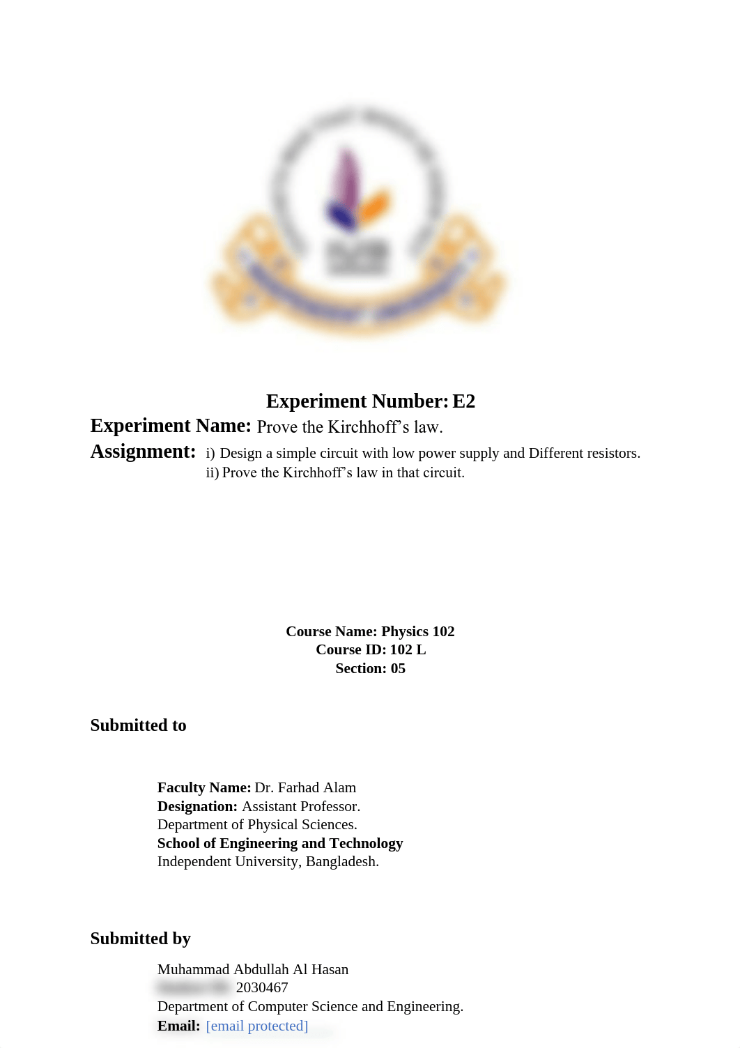 PHY 102 LAB E2, ID- 2030467.pdf_d3n3rlmvors_page1