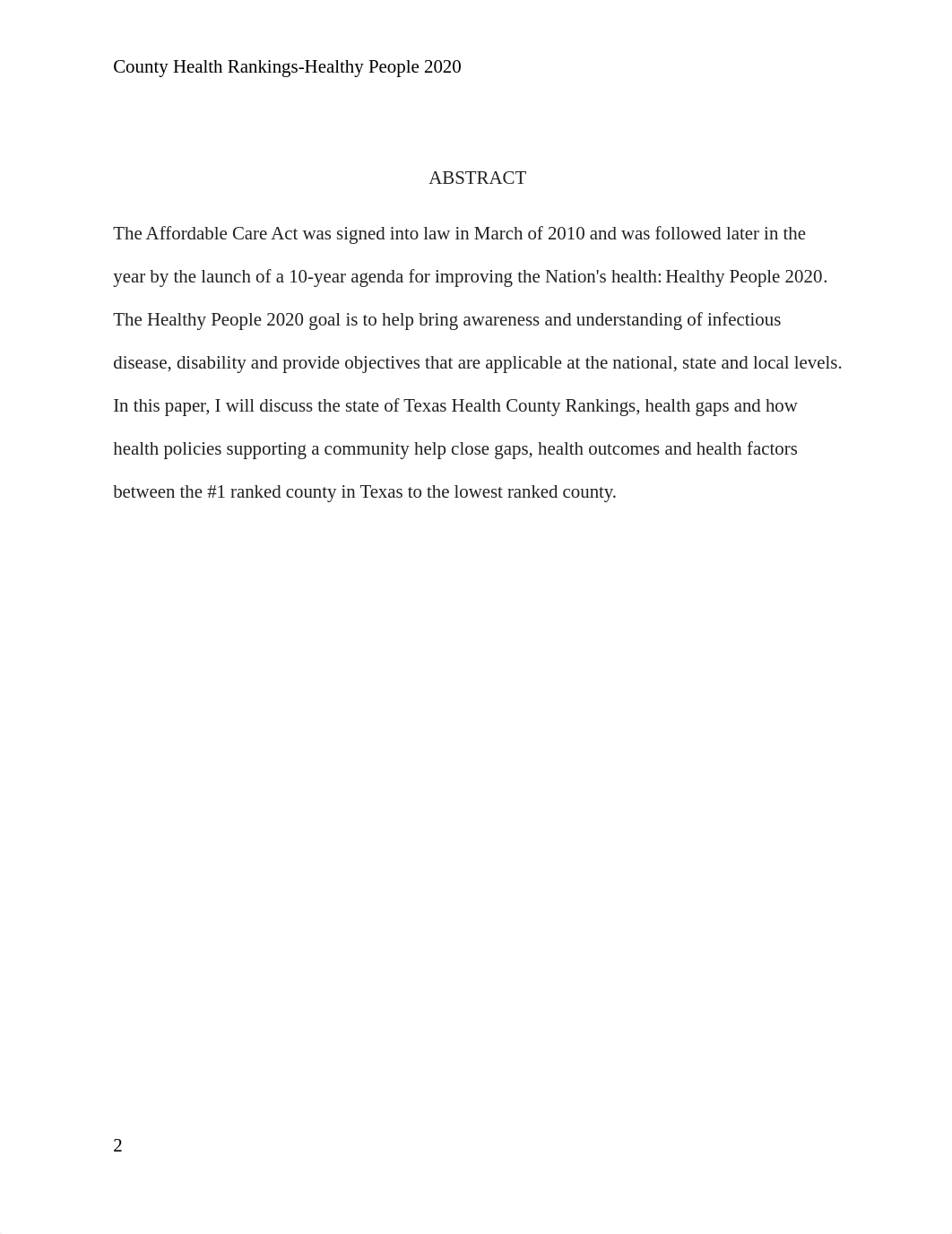 Unit 5_Health Public Policy_County Health Rankings-Healthy People 2020_Essay.docx_d3nbgbzlmoo_page2