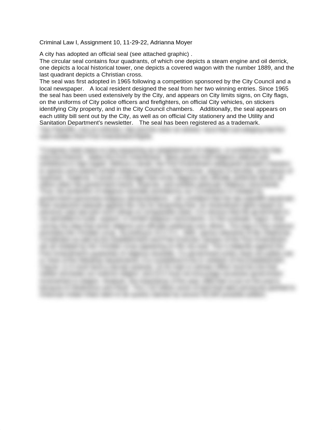 Criminal Law I, Assignment 10, 11-29-22, Adrianna Moyer.docx_d3nd0wqi7tu_page1