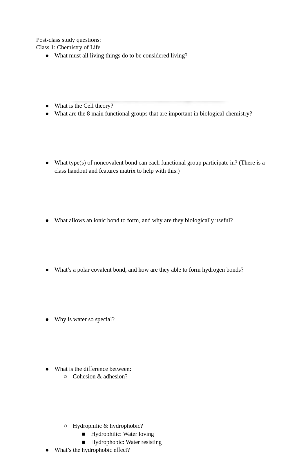 BIO post class study questions.pdf_d3nd4ddlr3u_page1