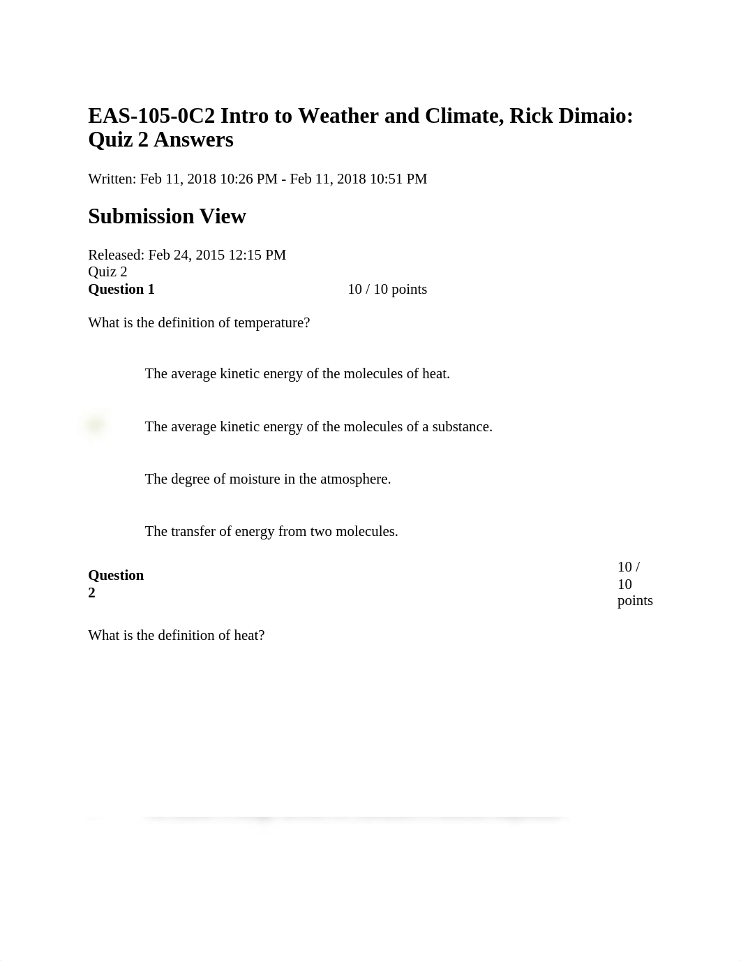 EAS-105-0C2 Intro to Weather and Climate, Rick Dimaio- Quiz 2 Answers .docx_d3negj1llcl_page1