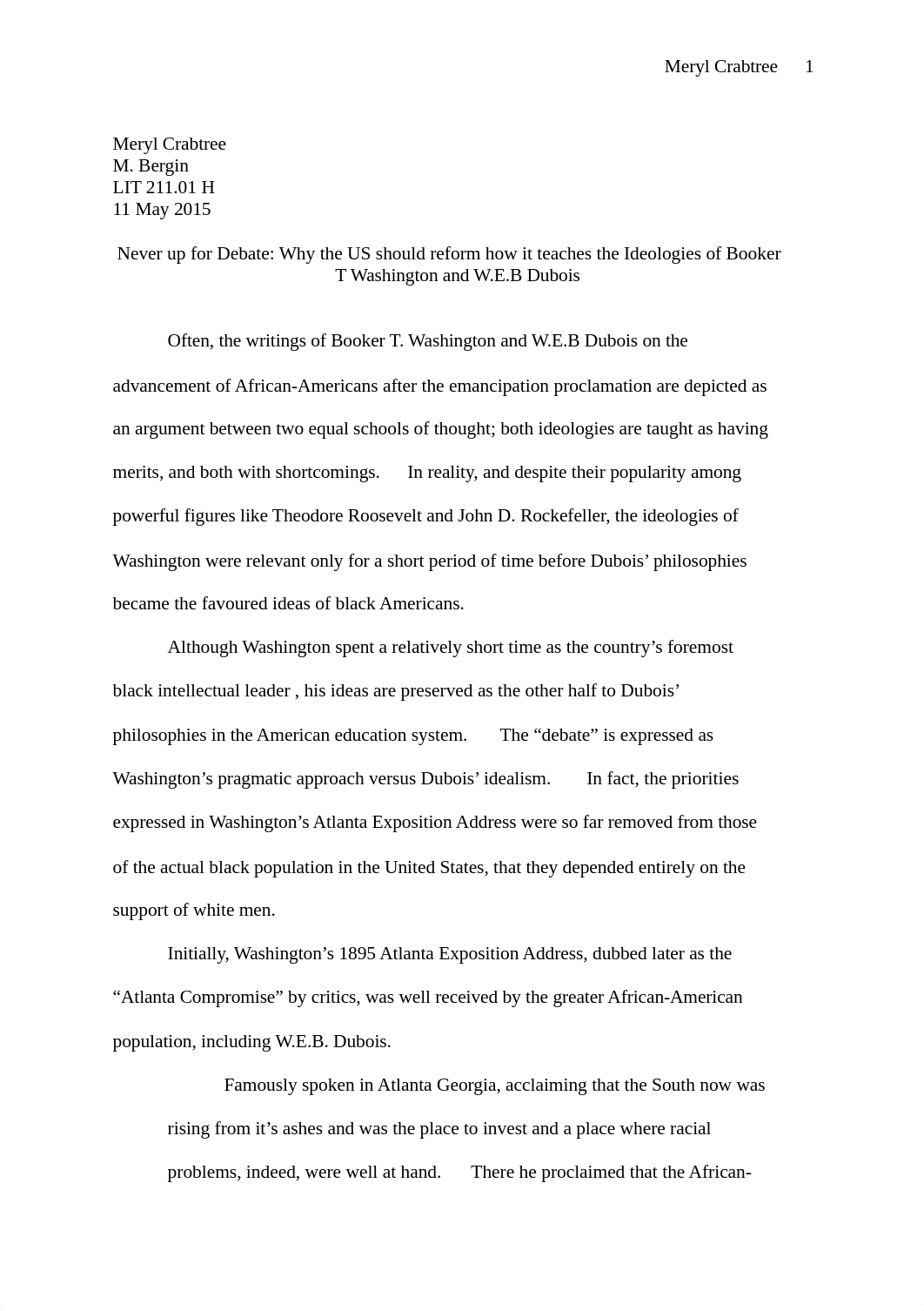 Dubois and Washington Debate Essay_d3no09iqja3_page1