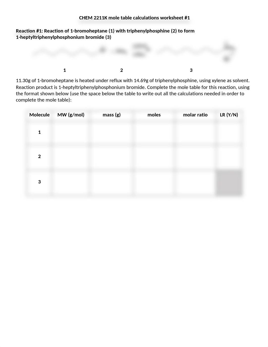CHEM 2211K mole table calculations worksheet.docx_d3nsrh037oc_page1