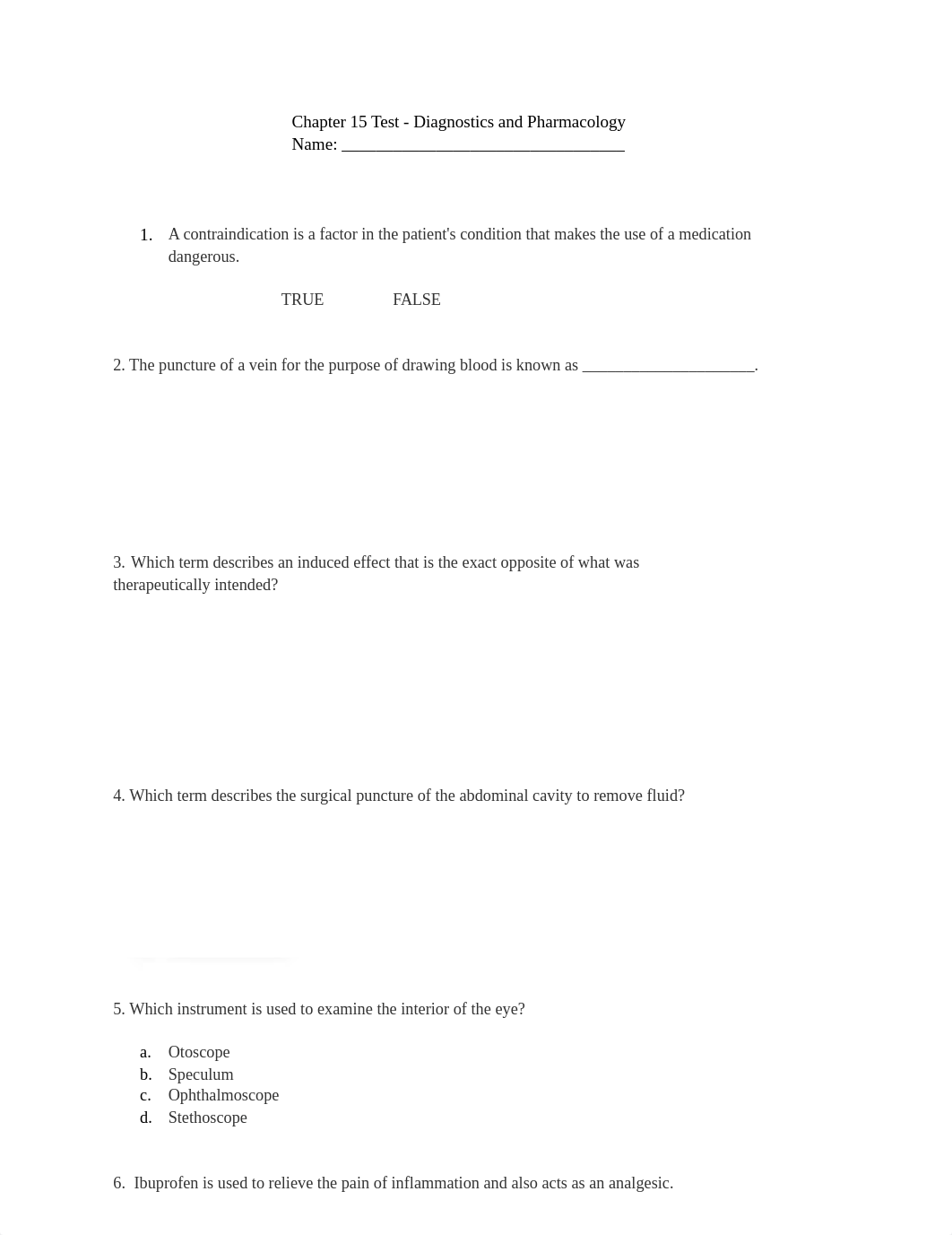 Chapter 15 Test - Diagnostics and Pharmacology-1.docx_d3ogvvdicet_page1