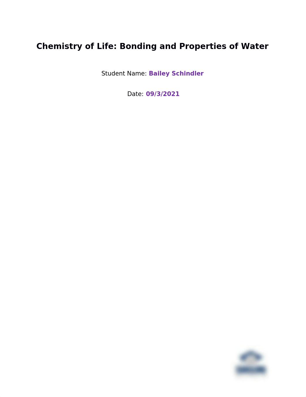 Chemistry of Life - Bonding and Properties of Water .docx_d3ongu7sip1_page1