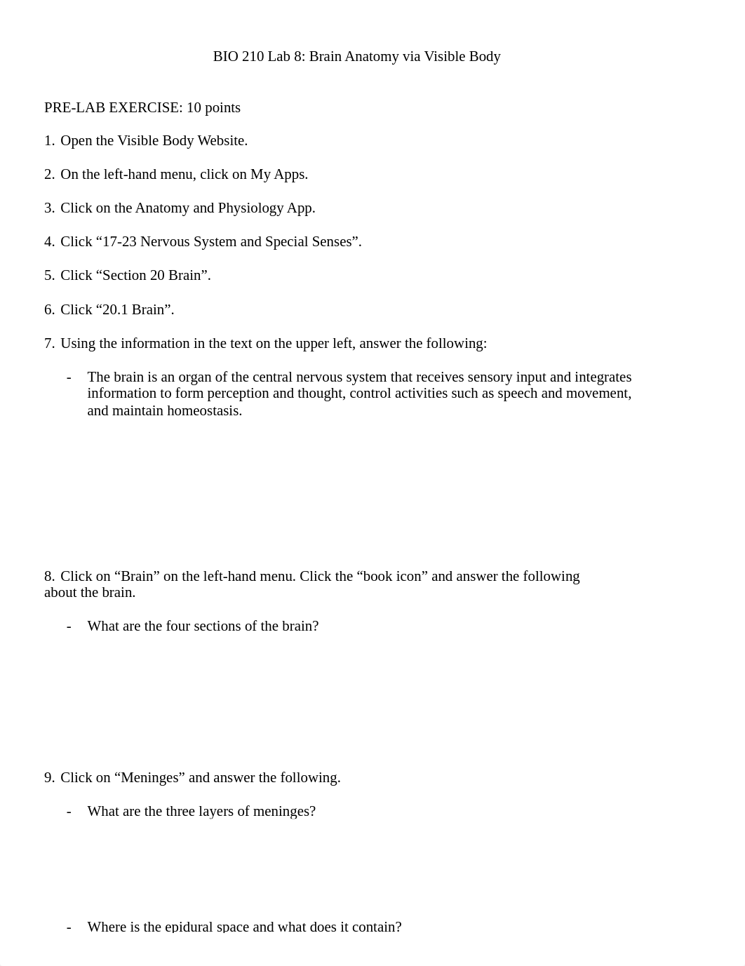 BIO 210 Lab 8 The Brain Complete.pdf_d3osm8ghujq_page1