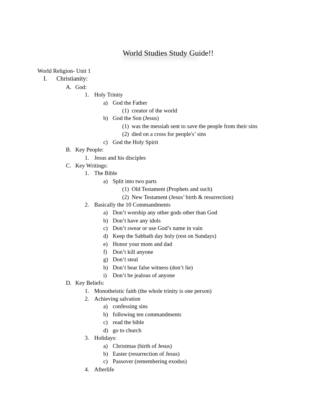 World Study Guide (Semester One).pdf_d3p7evcb35q_page1