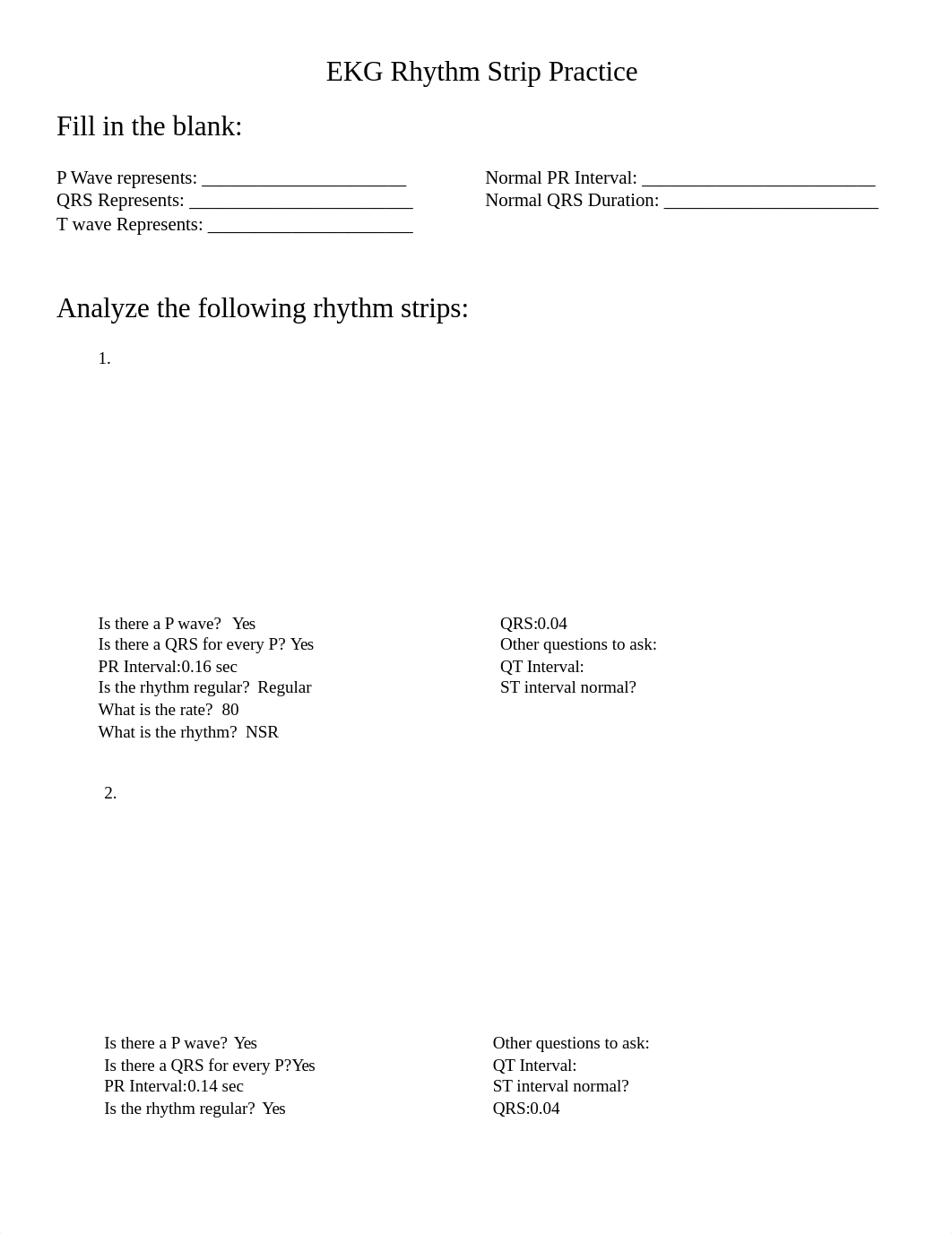 EKG Rhythm Strip Practice KEY Level 2.docx_d3ppa3tenf0_page1