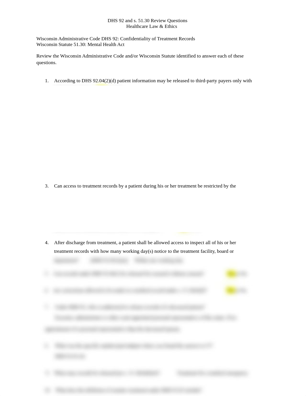 DHS 92 & s. 51.30 Review Questions .docx_d3qjmaiajgt_page1