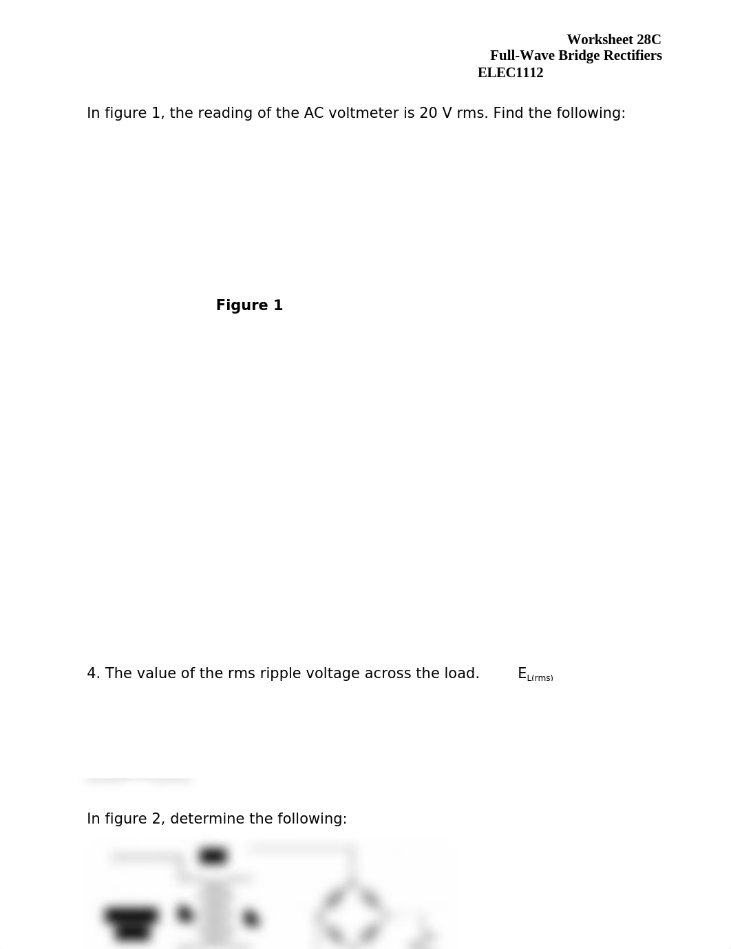 ELEC1112_Worksheet 28C - FW Bridge Rectifiers (3).doc_d3qsqv1y7kz_page1