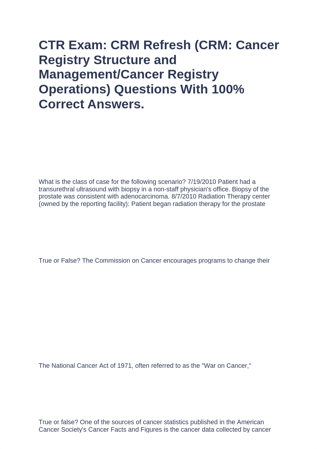 CTR Exam CRM Refresh (CRM Cancer Registry Structure and Management Cancer Registry Operations) Quest_d3qsrcsxhhr_page1