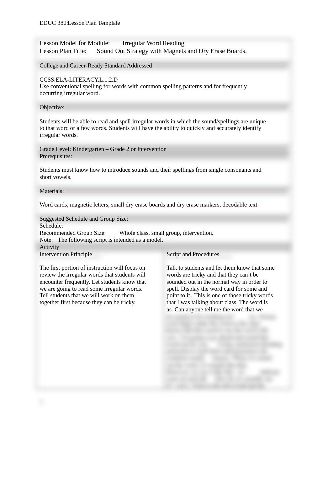 Week 5 Lesson Plan Irregular Words - Sound-Out Strategy.docx_d3qvu9hrpgm_page1