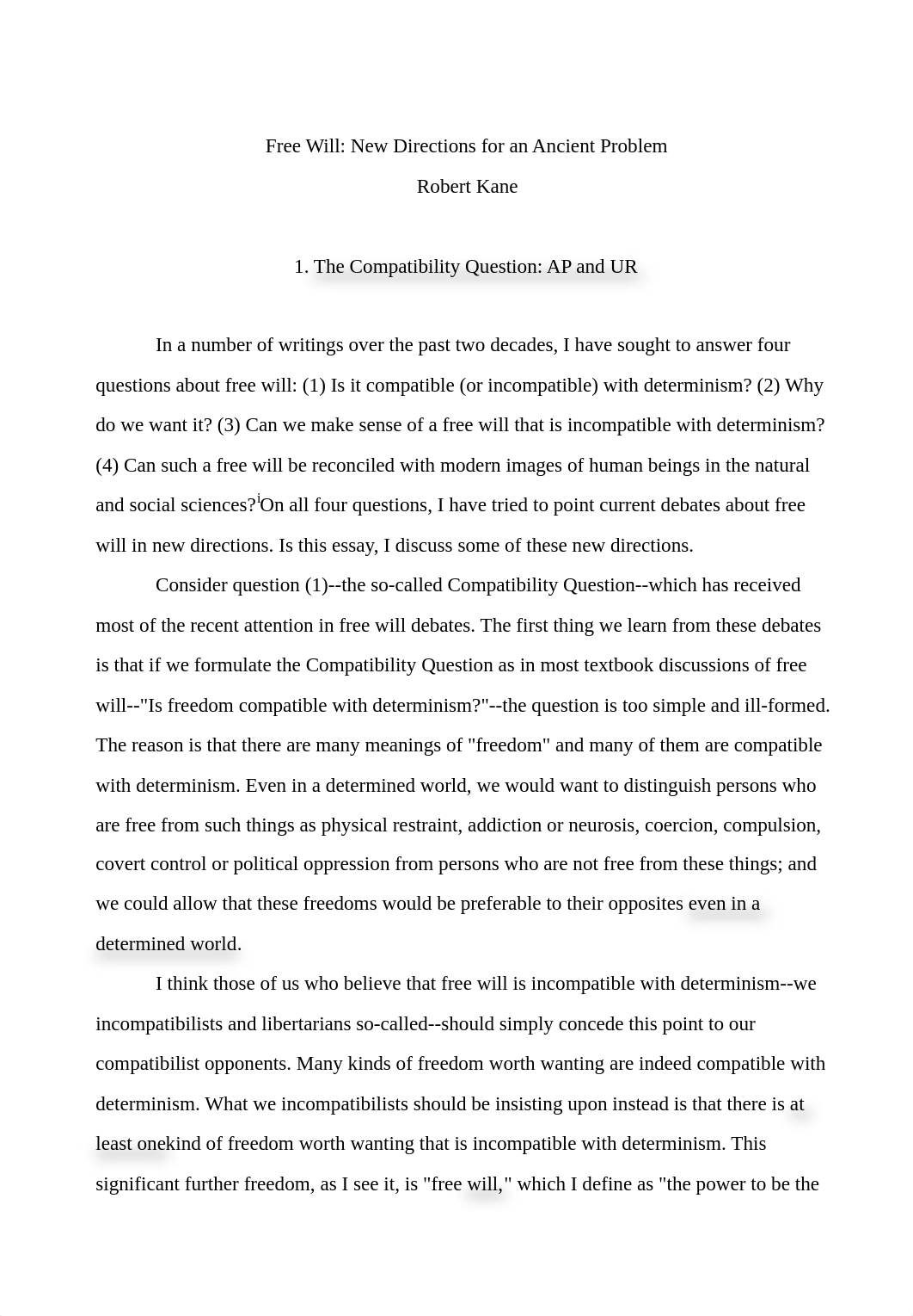 FREE WILL-- NEW DIRECTIONS FOR AN ANCIENT PROBLEM, by ROBERT KANE.doc_d3r9lgab7d9_page1