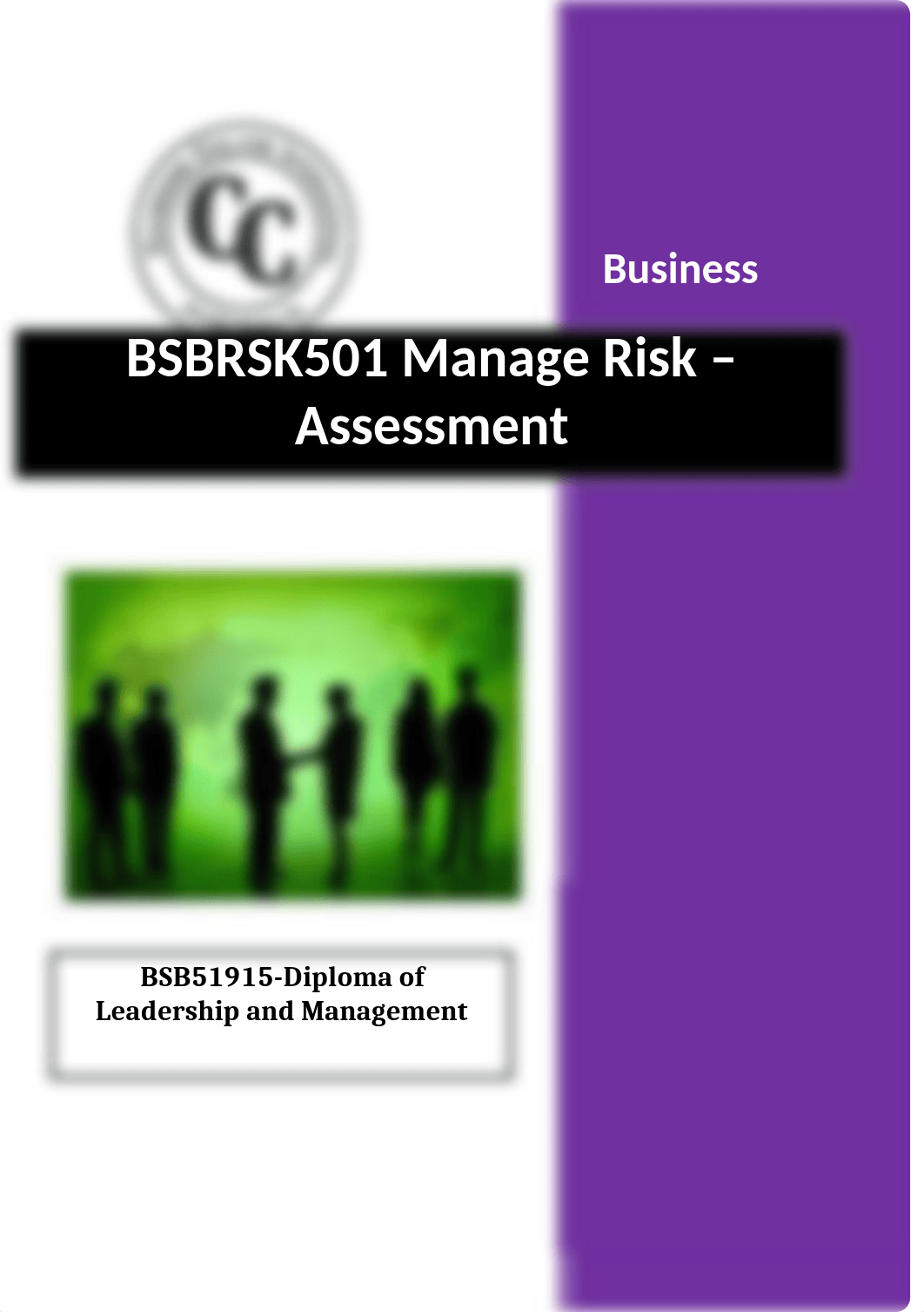 BSBRSK501 Manage Risk.docx_d3sdskcgj77_page1